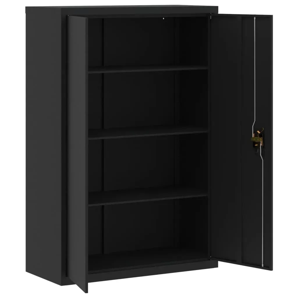 File Cabinet Black 90x40x140 cm Steel Price