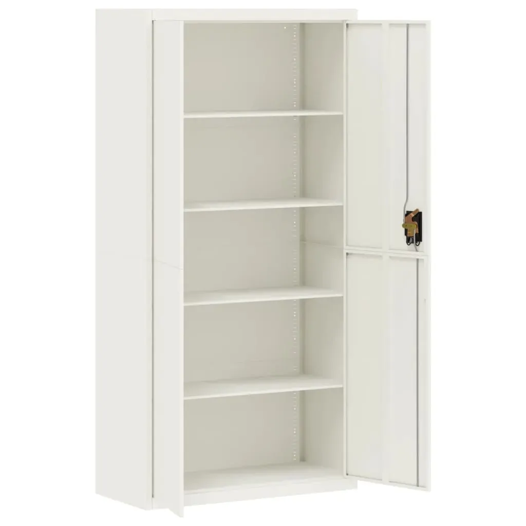 File Cabinet White 90x40x180 cm Steel Price