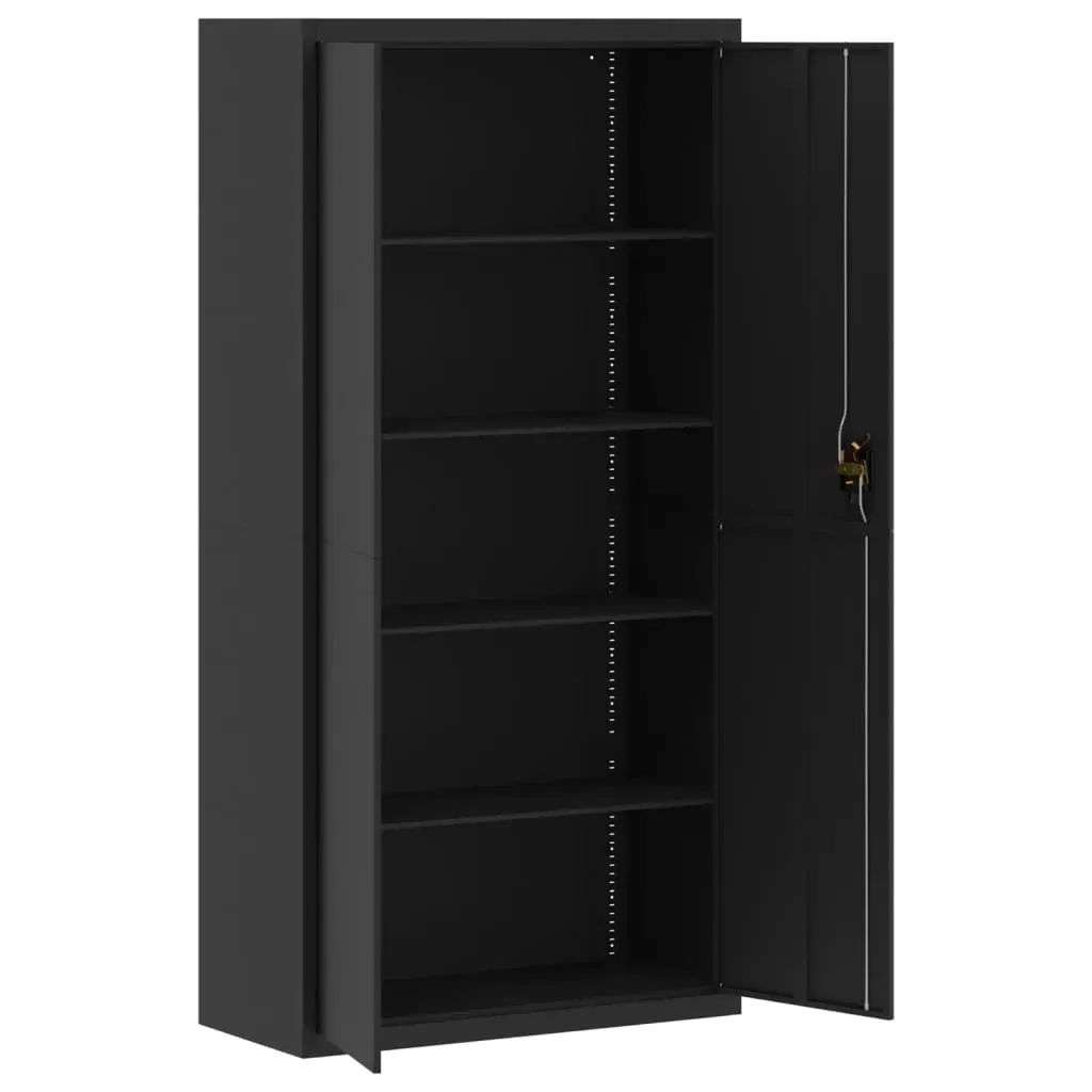 File Cabinet Black 90x40x180 cm Steel Price