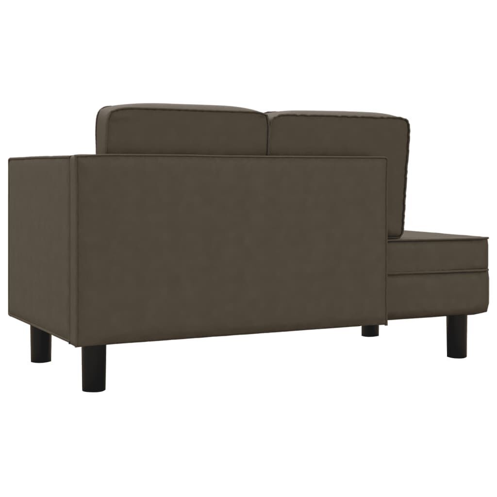 Chaise Lounge with Cushions and Bolster Grey Faux Leather Price