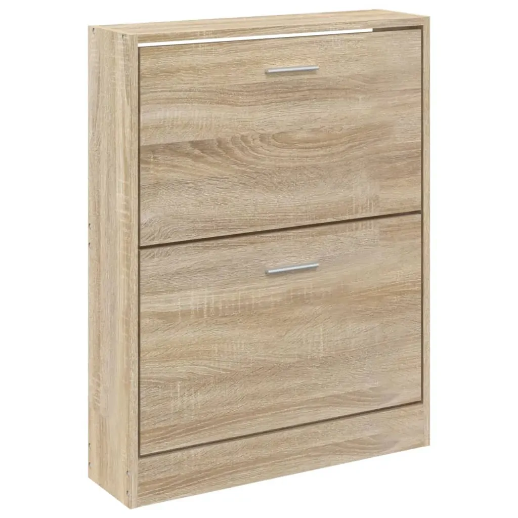 Shoe Cabinet Oak 59x17x81 cm Engineered Wood Price