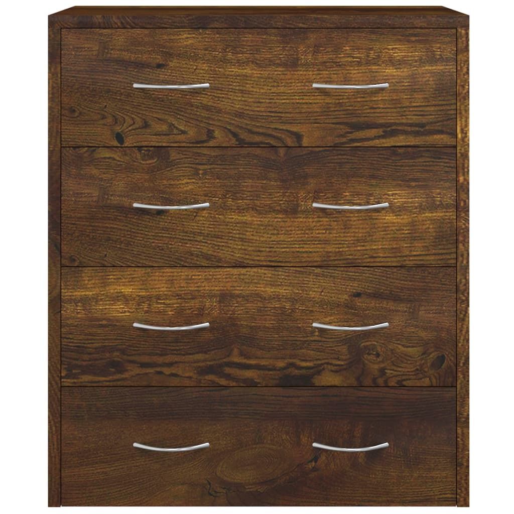 Sideboard with 4 Drawers 60x30.5x71 cm Smoked Oak Price