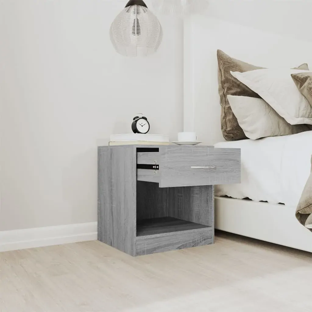 Bedside Cabinets 2 pcs with Drawer Grey Sonoma Price