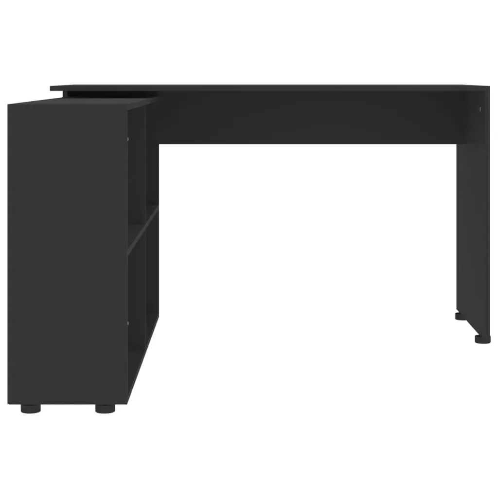 Corner Desk Black Engineered Wood Price