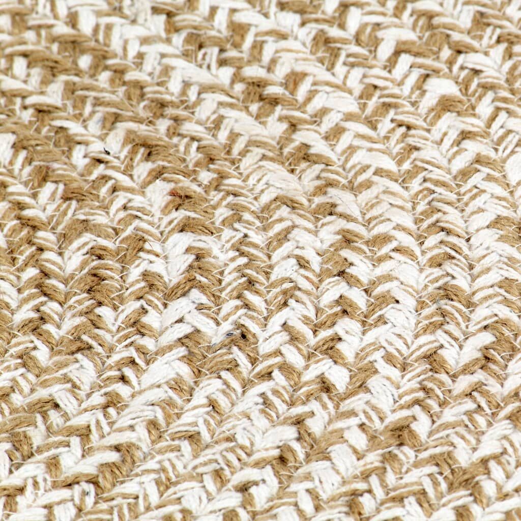 Handmade Rug Jute White and Brown 180 cm Price