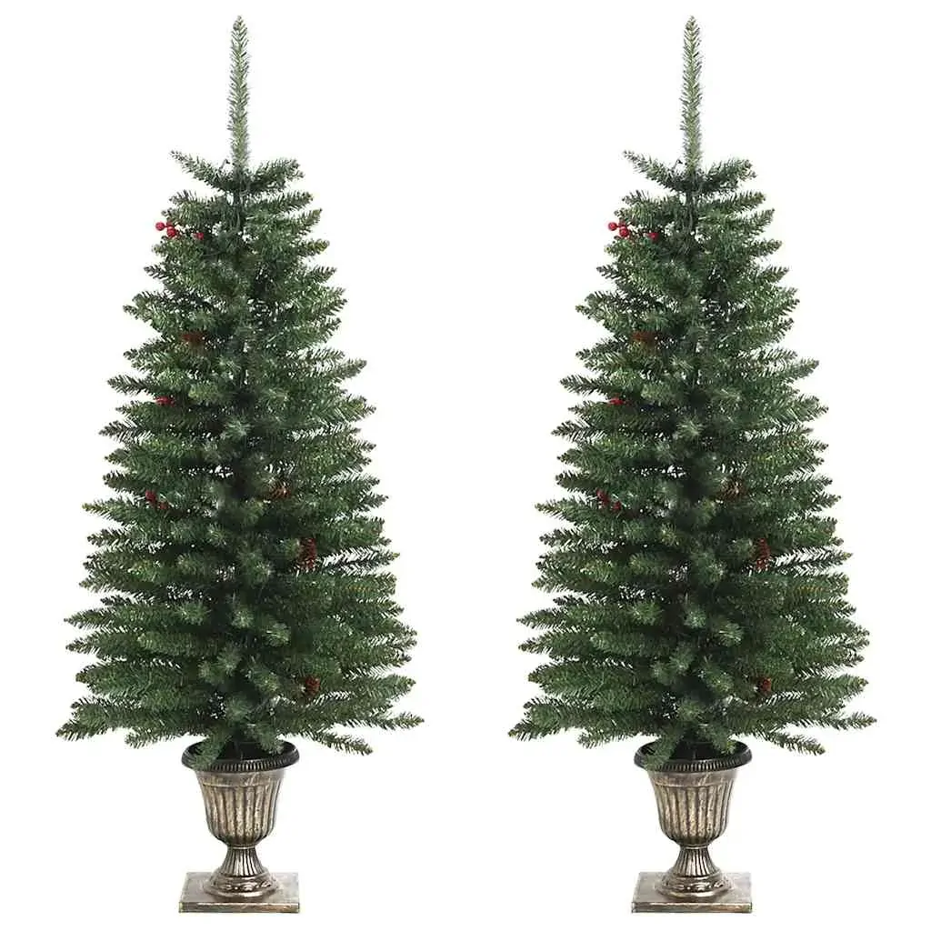 Artificial Christmas Trees 2 pcs with Wreath, Garland and LEDs Price