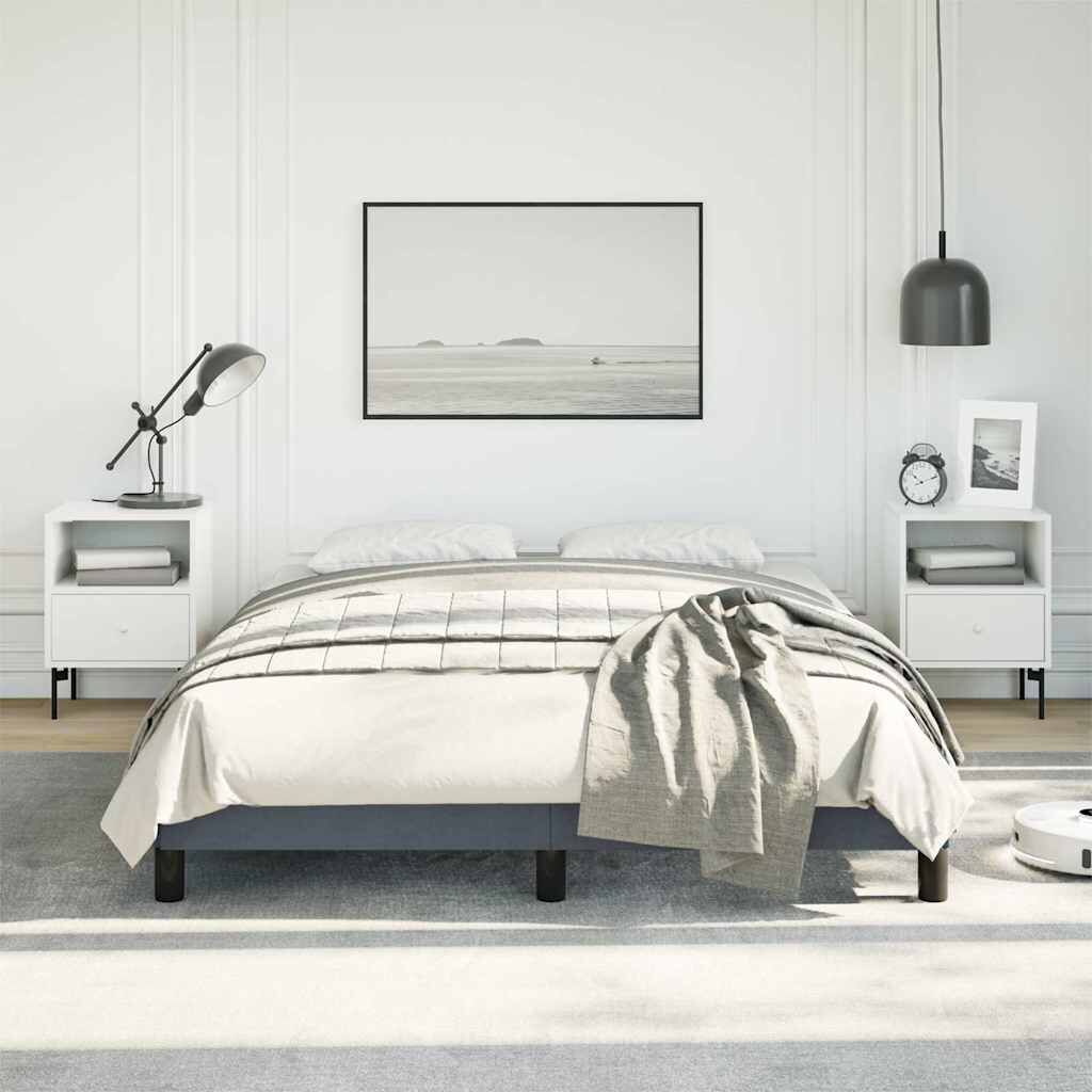 Bed Frame without Mattress Dark Grey 137x187 cm Double Velvet Price