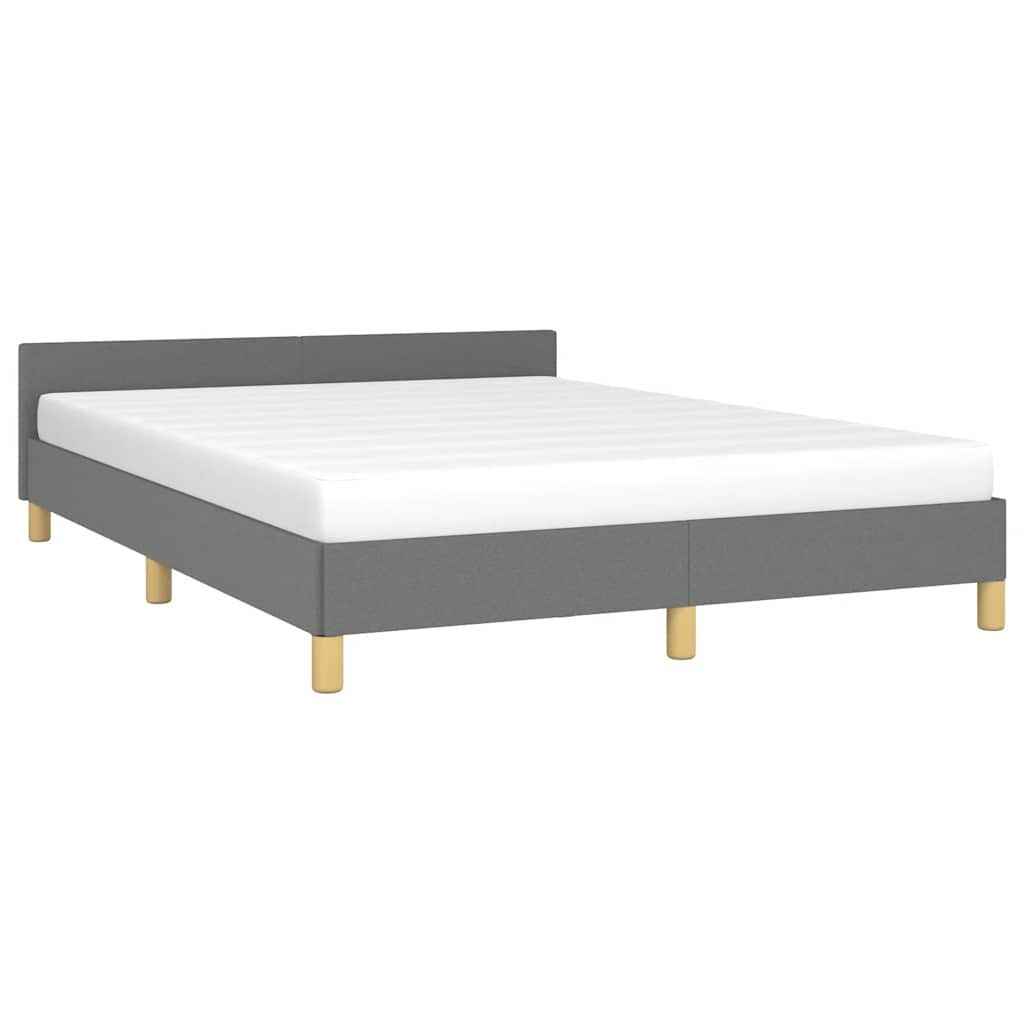 Bed Frame without Mattress Dark Grey Double Fabric Price