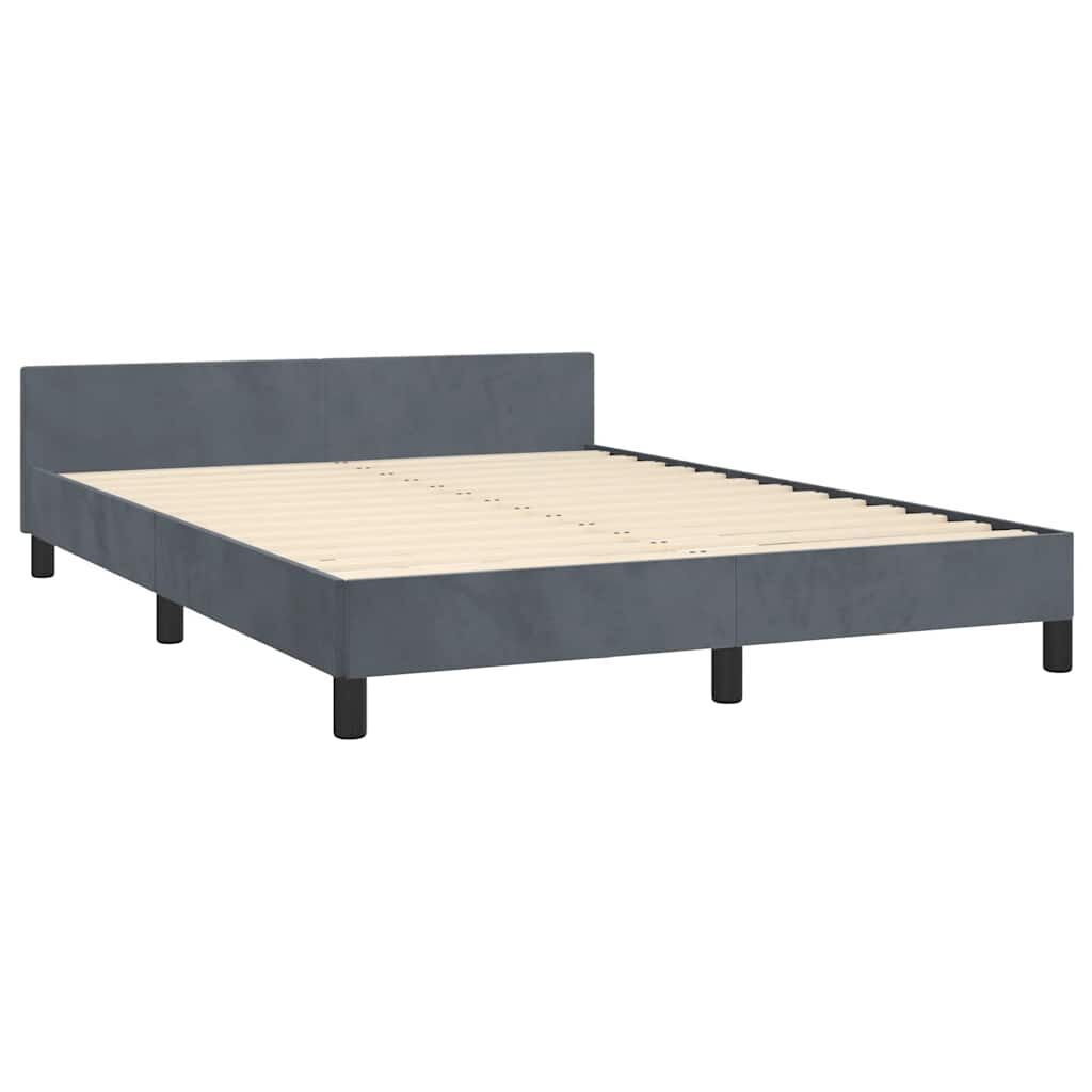Bed Frame without Mattress Dark Grey Double Velvet Price