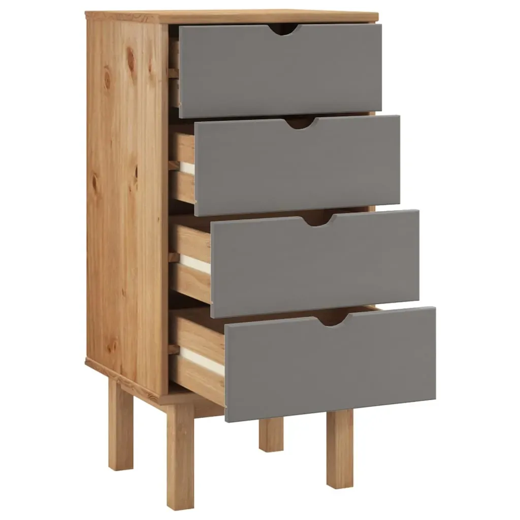 Drawer Cabinet OTTA Brown&Grey 45x39x90cm Solid Wood Pine Price