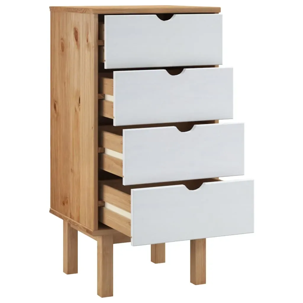 Drawer Cabinet OTTA Brown&White 45x39x90cm Solid Wood Pine Price