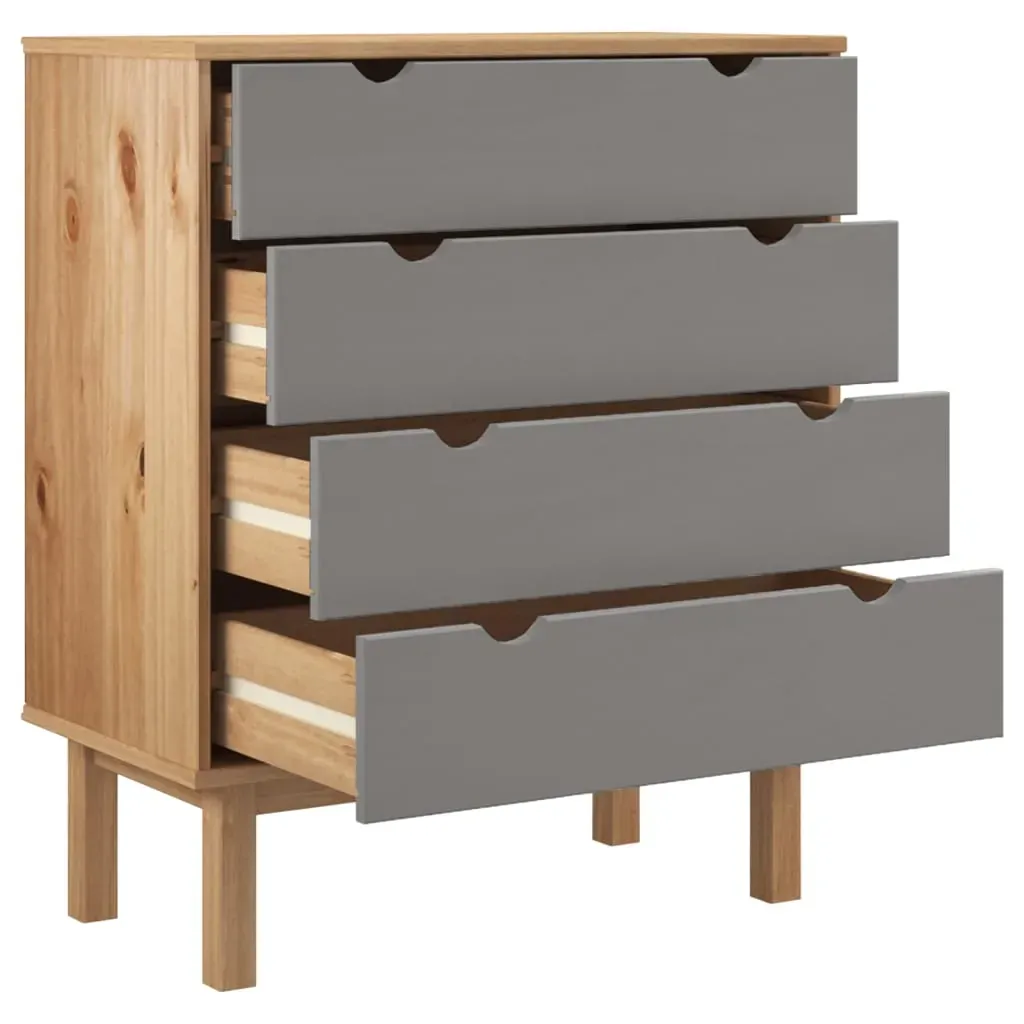 Drawer Cabinet OTTA Brown&Grey 76.5x39.5x90cm Solid Wood Pine Price