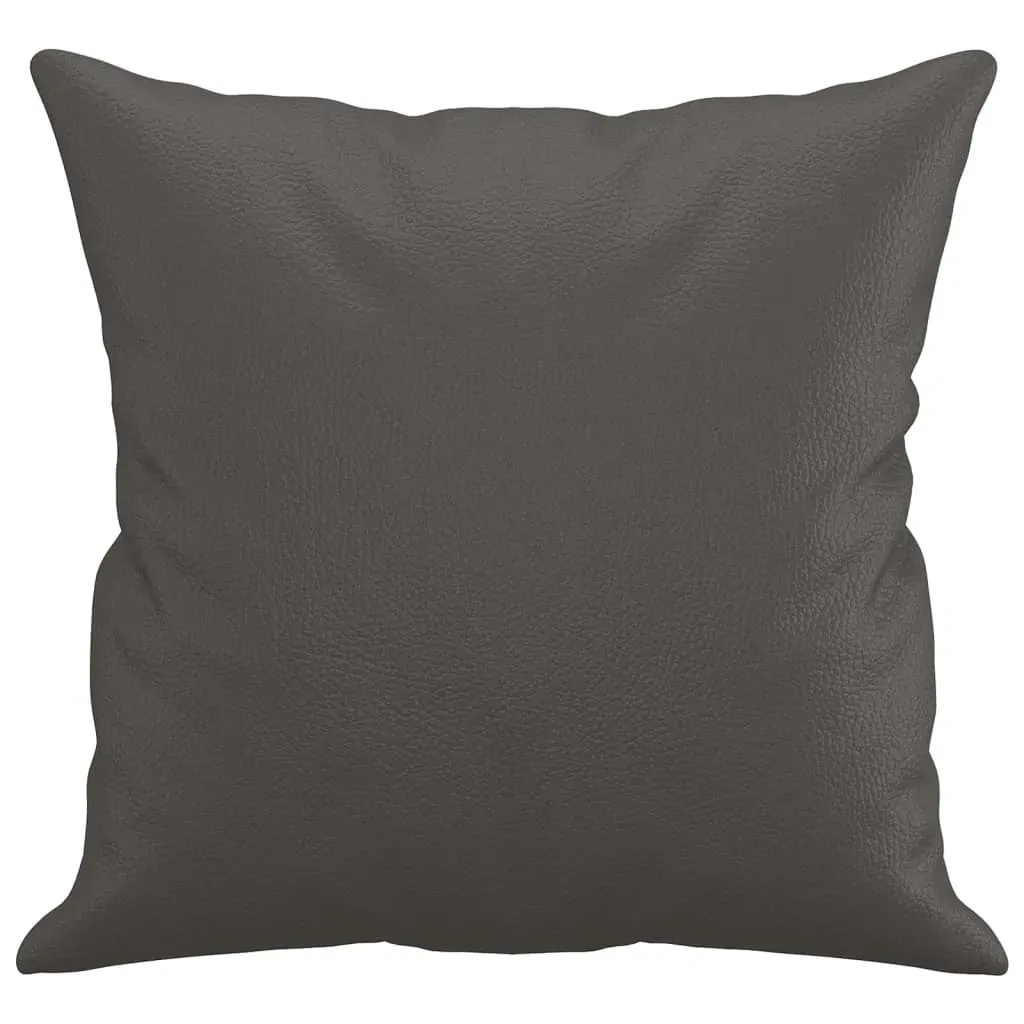 Throw Pillows 2 pcs Grey 40x40 cm Faux Leather Price