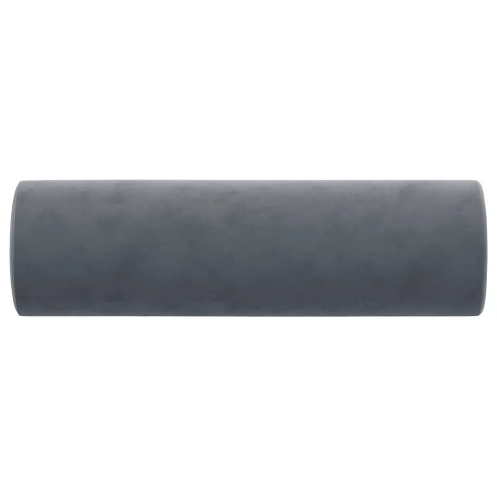 Throw Pillows 2 pcs Dark Grey Ø15x50 cm Velvet Price