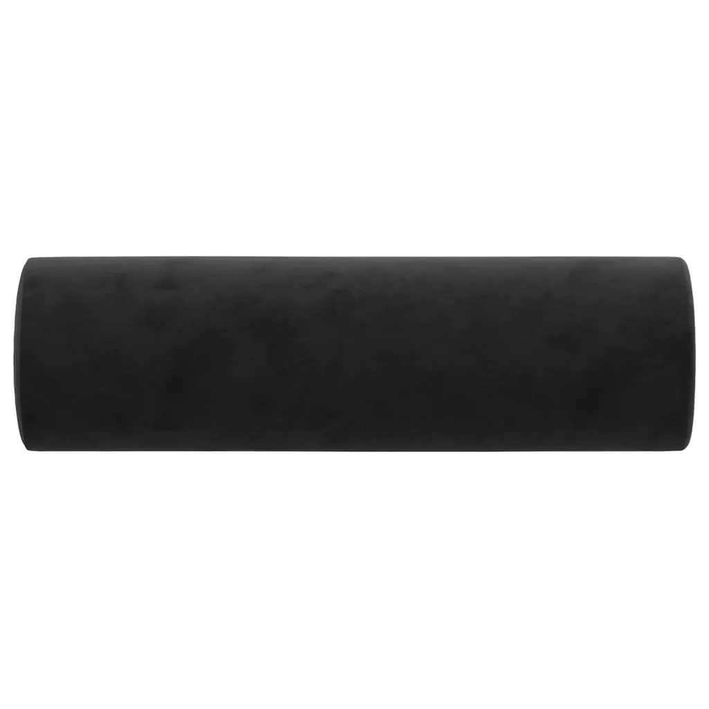 Throw Pillows 2 pcs Black Diameter 15x50 cm Velvet Price