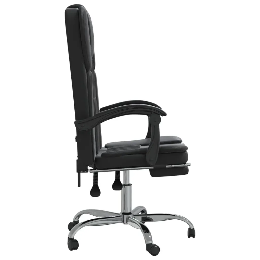 Reclining Office Chair Black Faux Leather Price