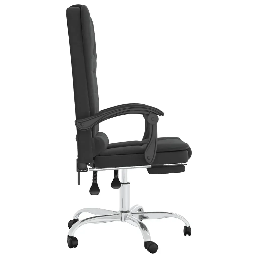 Massage Reclining Office Chair Black Faux Leather Price