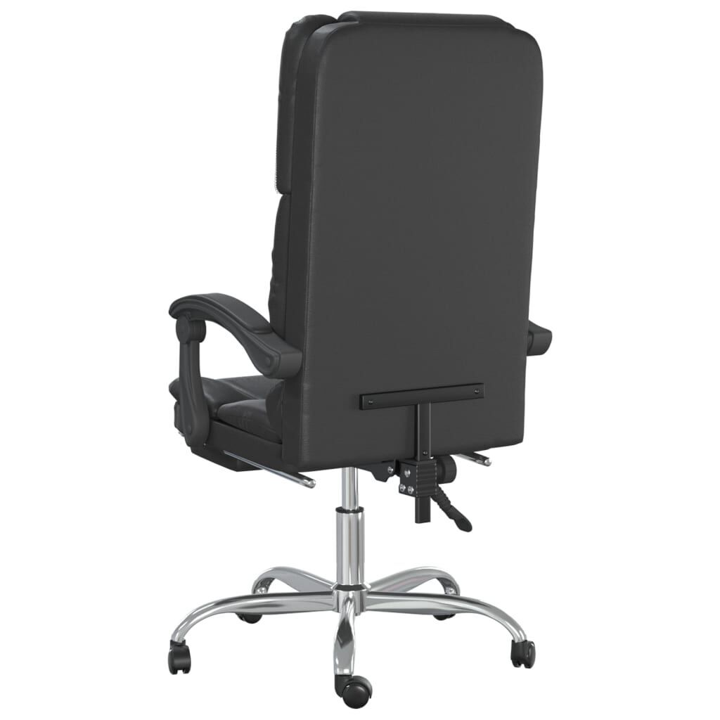 Massage Reclining Office Chair Black Faux Leather Price