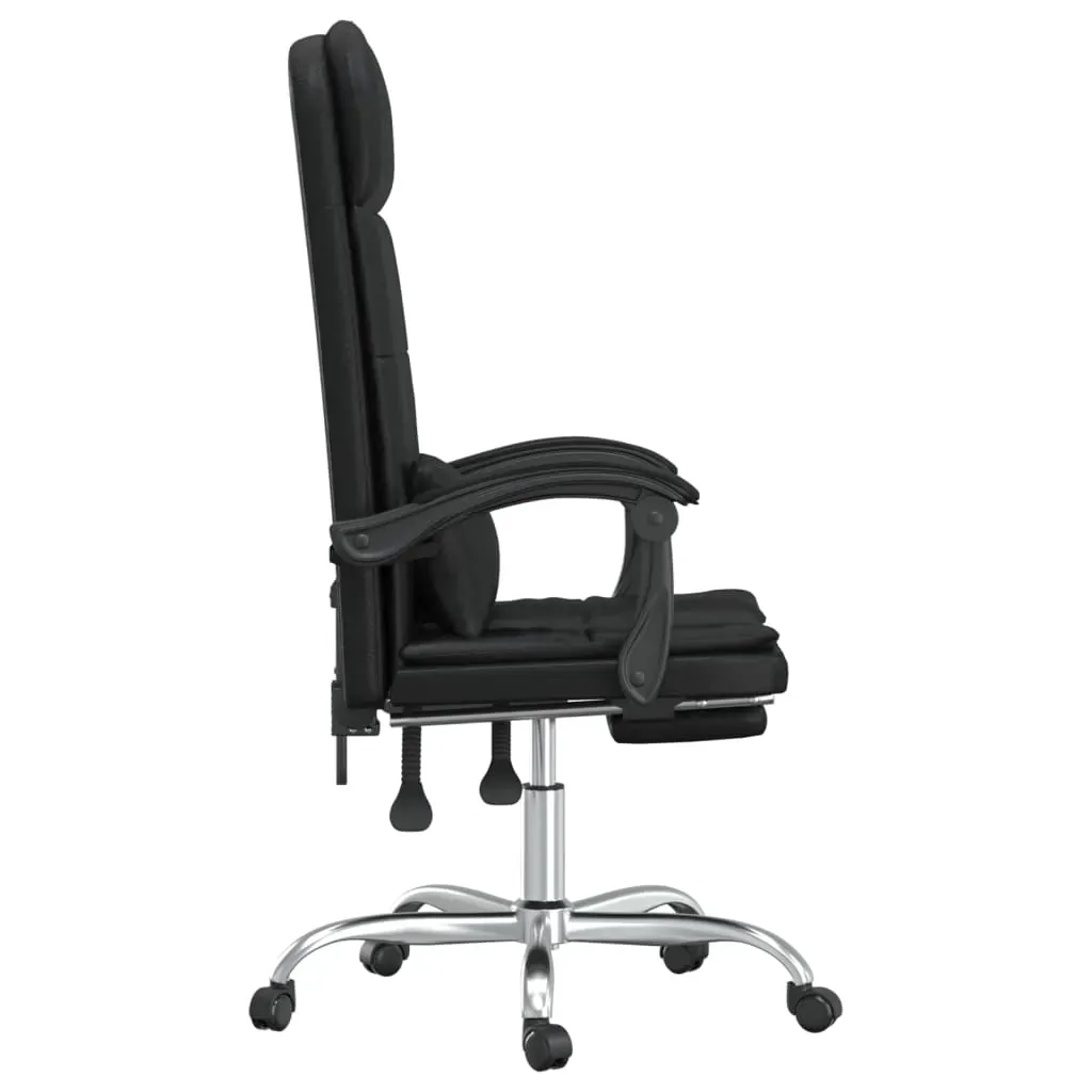 Massage Reclining Office Chair Black Faux Leather Price