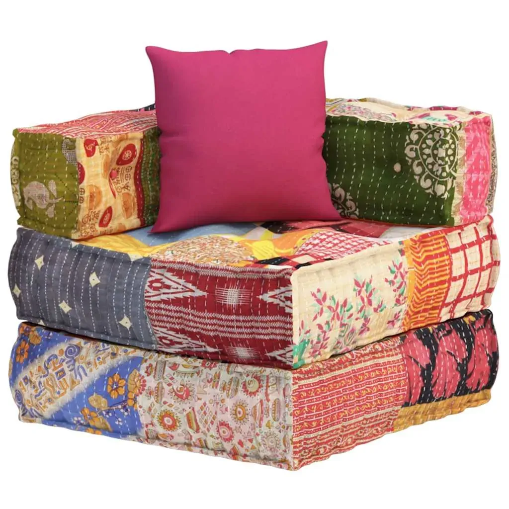 Modular Pouffe with Pillow Patchwork Fabric Price