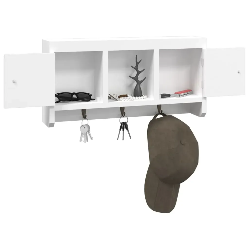Key Cabinet White 40x8.5x20 cm Engineered Wood&Steel Price