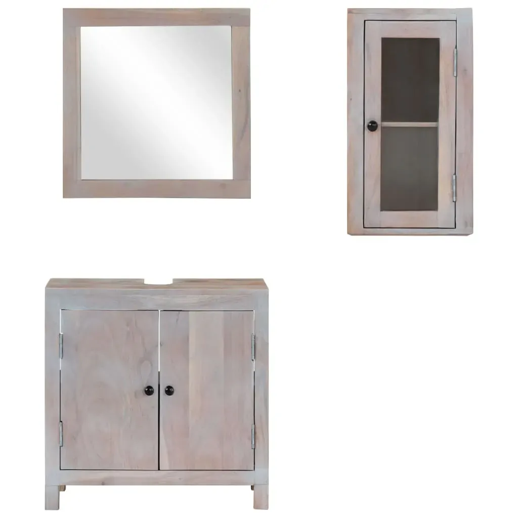 3 Piece Bathroom Furniture Set Solid Wood Acacia Price