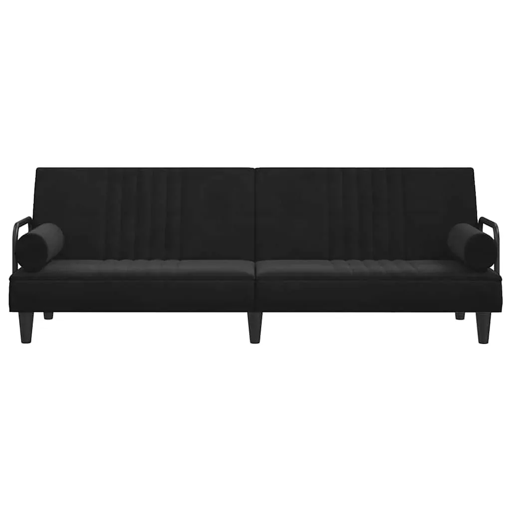 Sofa Bed with Armrests Black Velvet Price