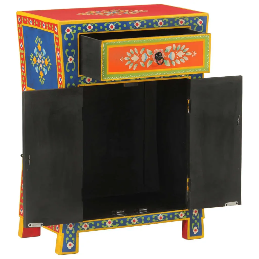 Hand Painted Sideboard 54x30x74 cm Solid Wood Mango Price