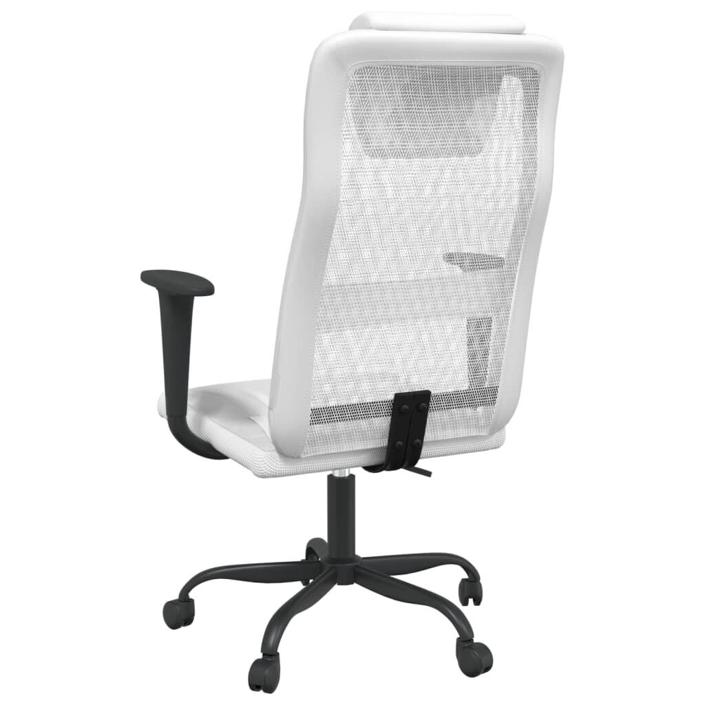 Office Chair Height Adjustable White Mesh Fabric and Faux Leather Price