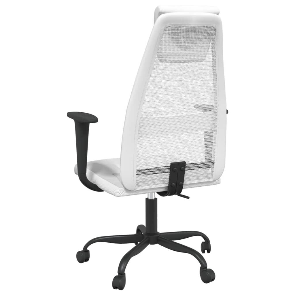 Office Chair Height Adjustable White Mesh Fabric and Faux Leather Price
