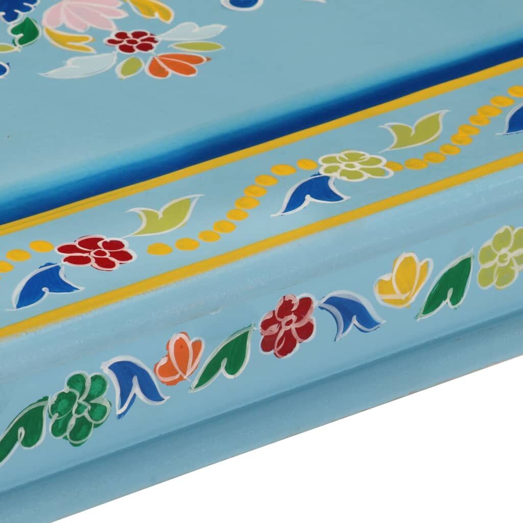 Coffee Table Turquoise Hand Painted Solid Wood Mango Price