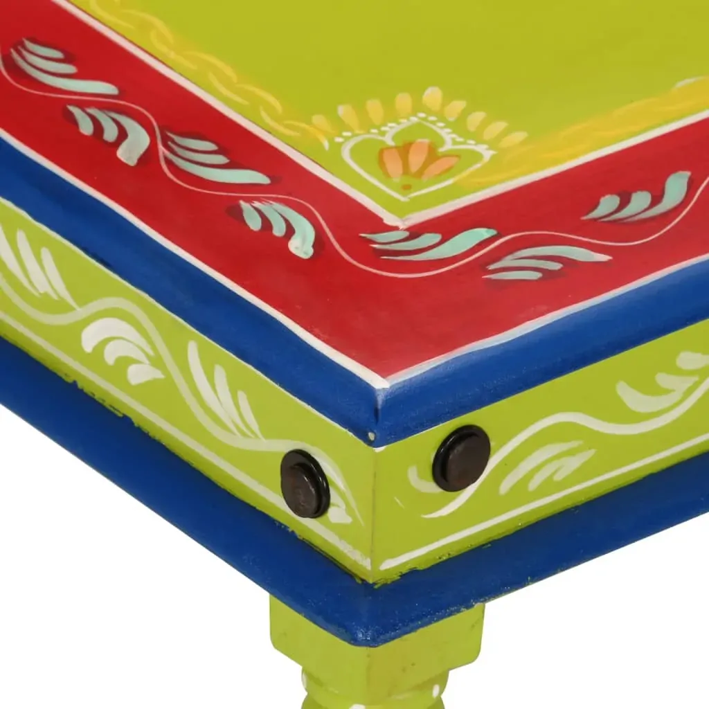 Coffee Table Green Hand Painted Solid Wood Mango Price