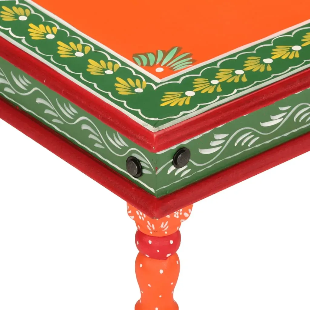 Coffee Table Orange Hand Painted Solid Wood Mango Price
