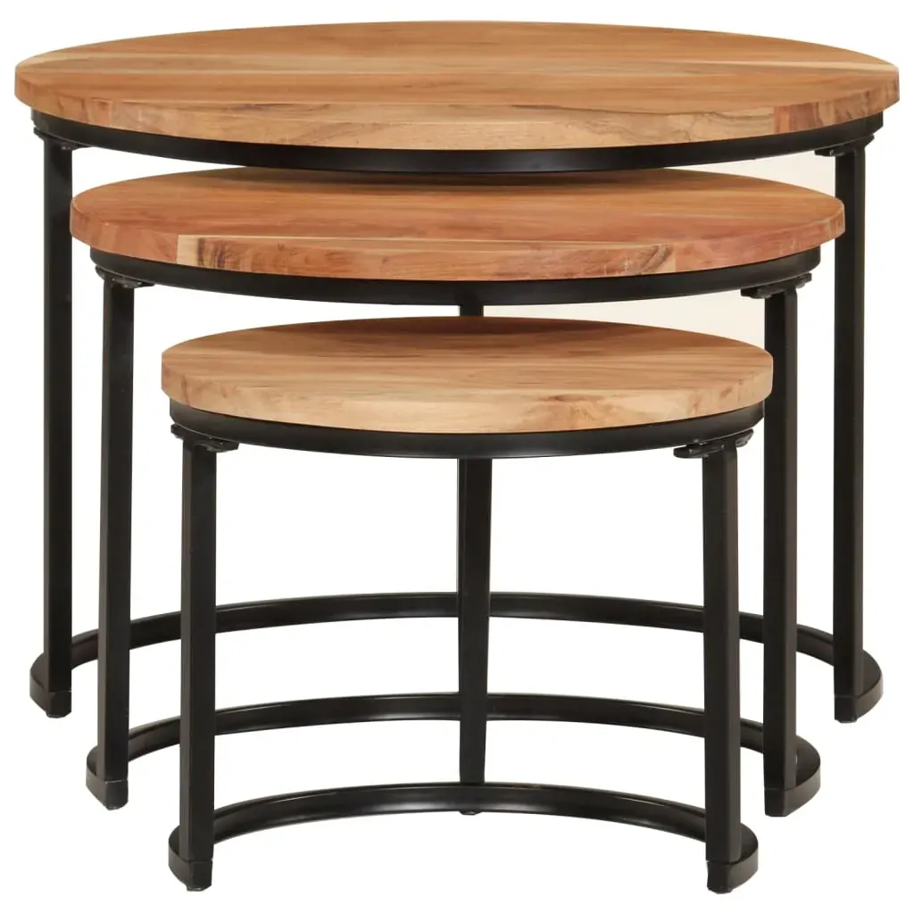 Nesting Tables 3 pcs Solid Wood Acacia Price