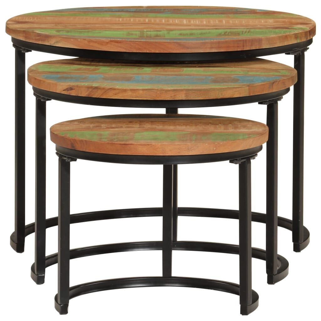 Nesting Tables 3 pcs Solid Wood Reclaimed Price
