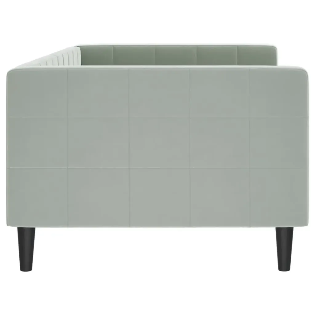 Day Bed without Mattress Light Grey 90x190 cm Velvet Price