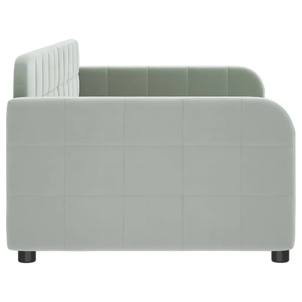 Day Bed without Mattress Light Grey 90x190 cm Velvet Price