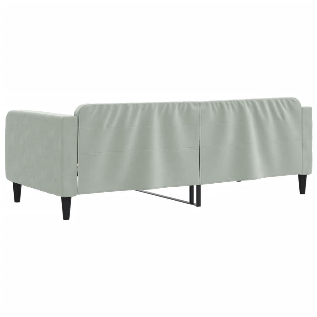 Day Bed without Mattress Light Grey 90x190 cm Velvet Price