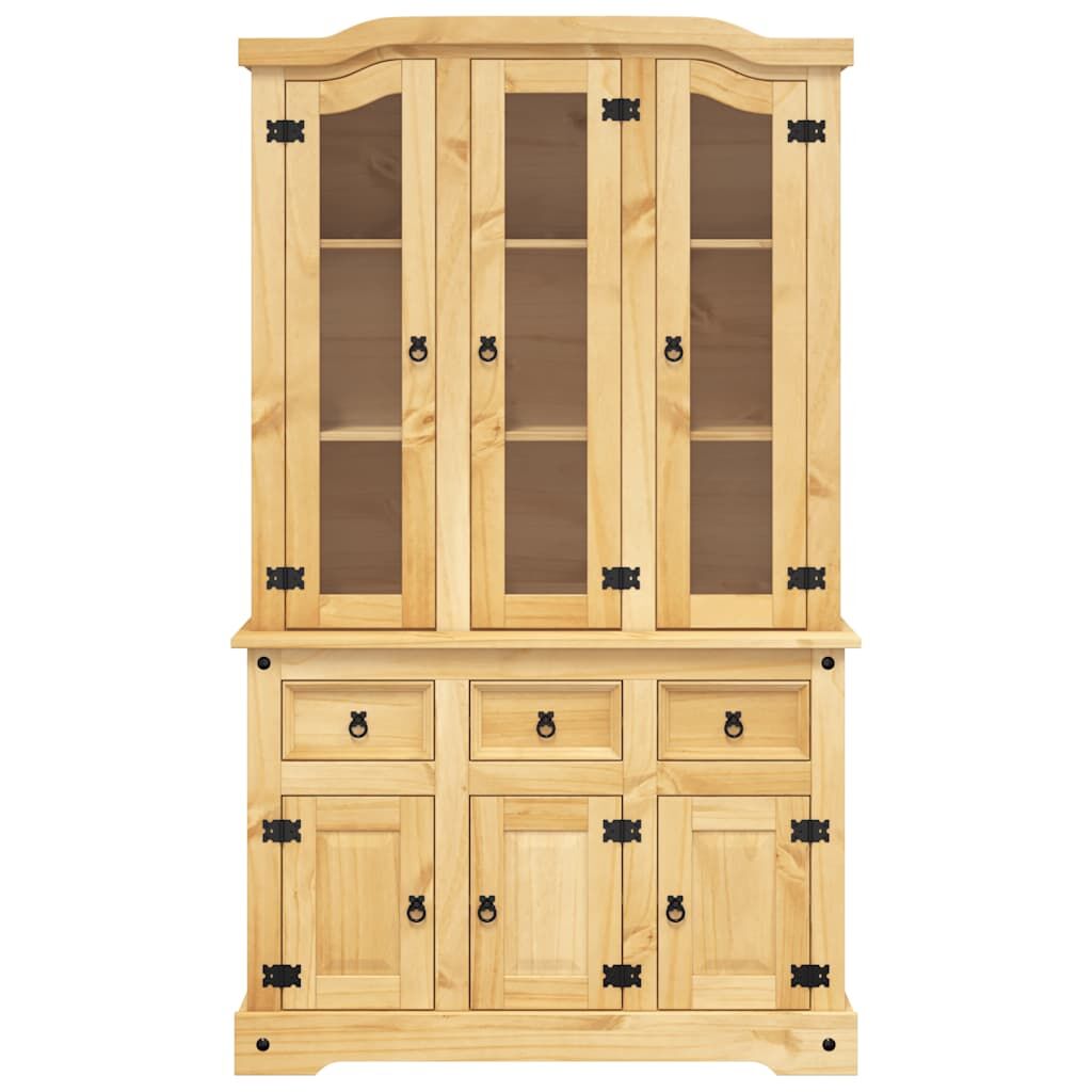 Highboard Corona Brown 112x43x196 cm Solid Wood Mexican Pine Price