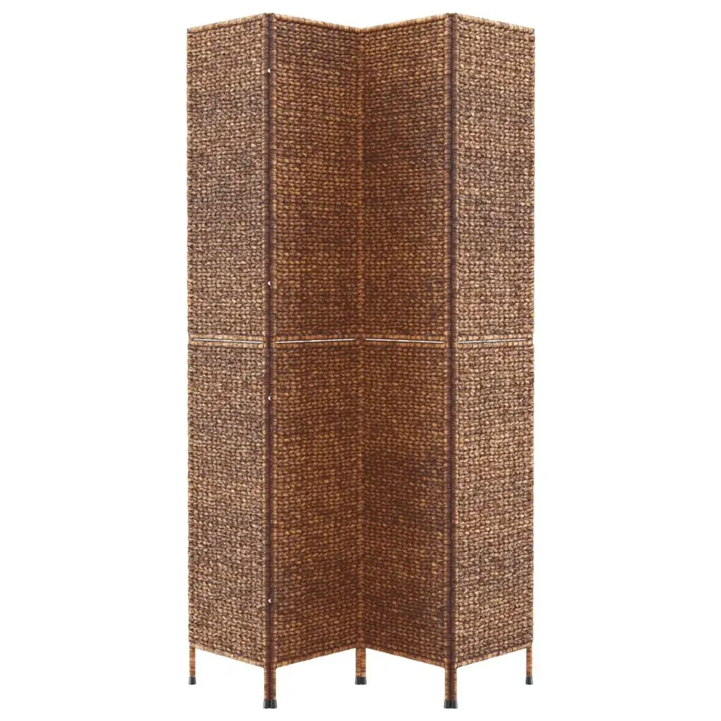 Room Divider 4-Panel Brown 163x180 cm Water Hyacinth Price