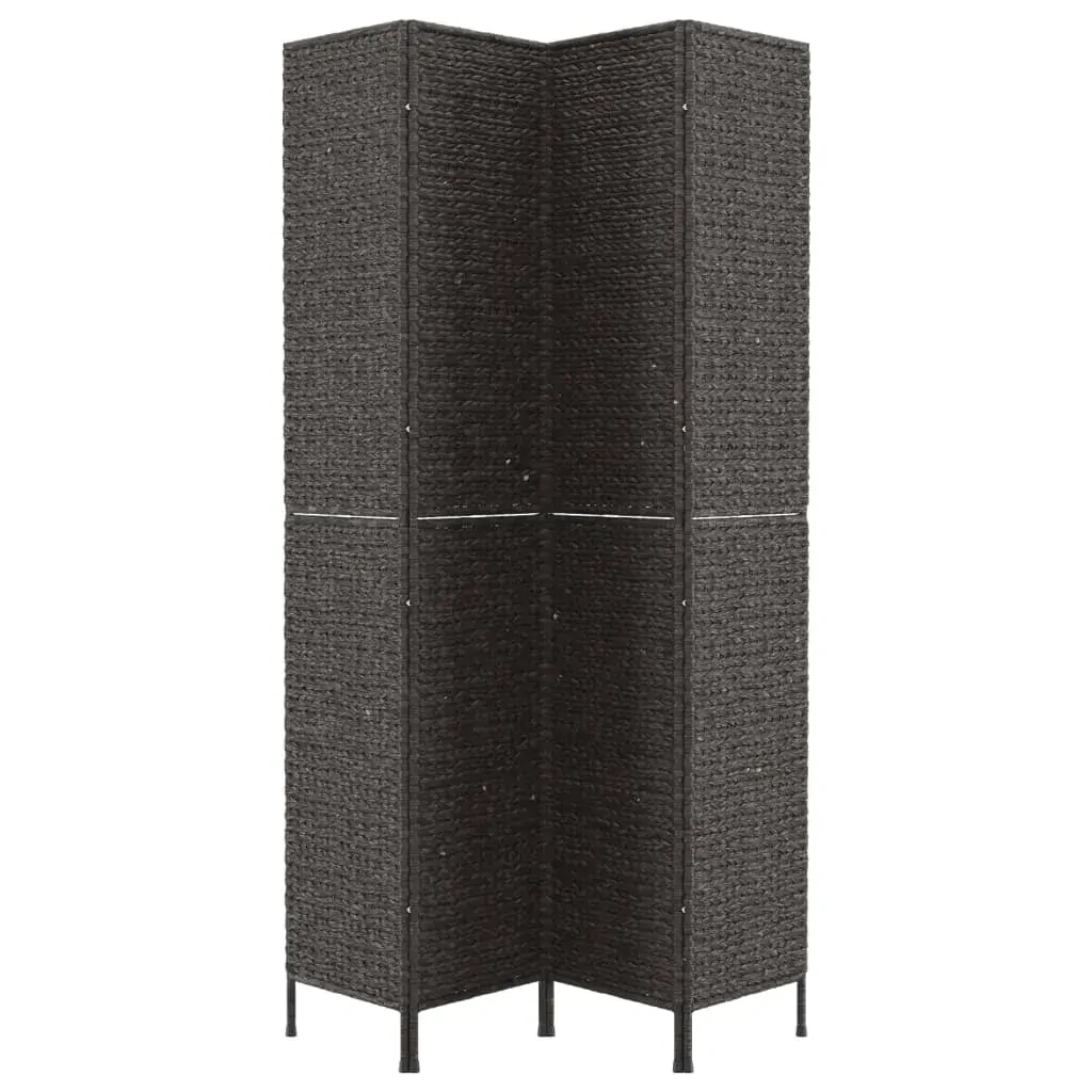 Room Divider 4-Panel Black 163x180 cm Water Hyacinth Price