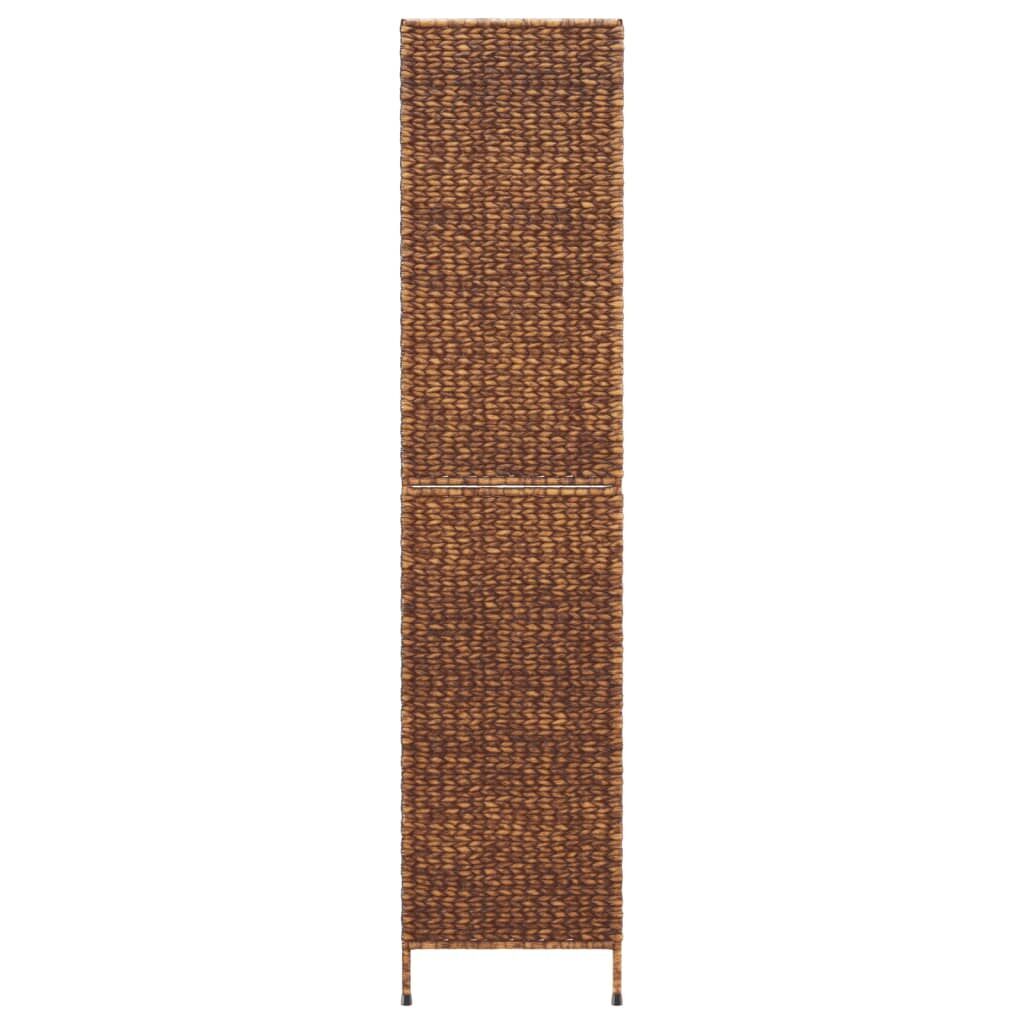 Room Divider 5-Panel Brown 205x180 cm Water Hyacinth Price