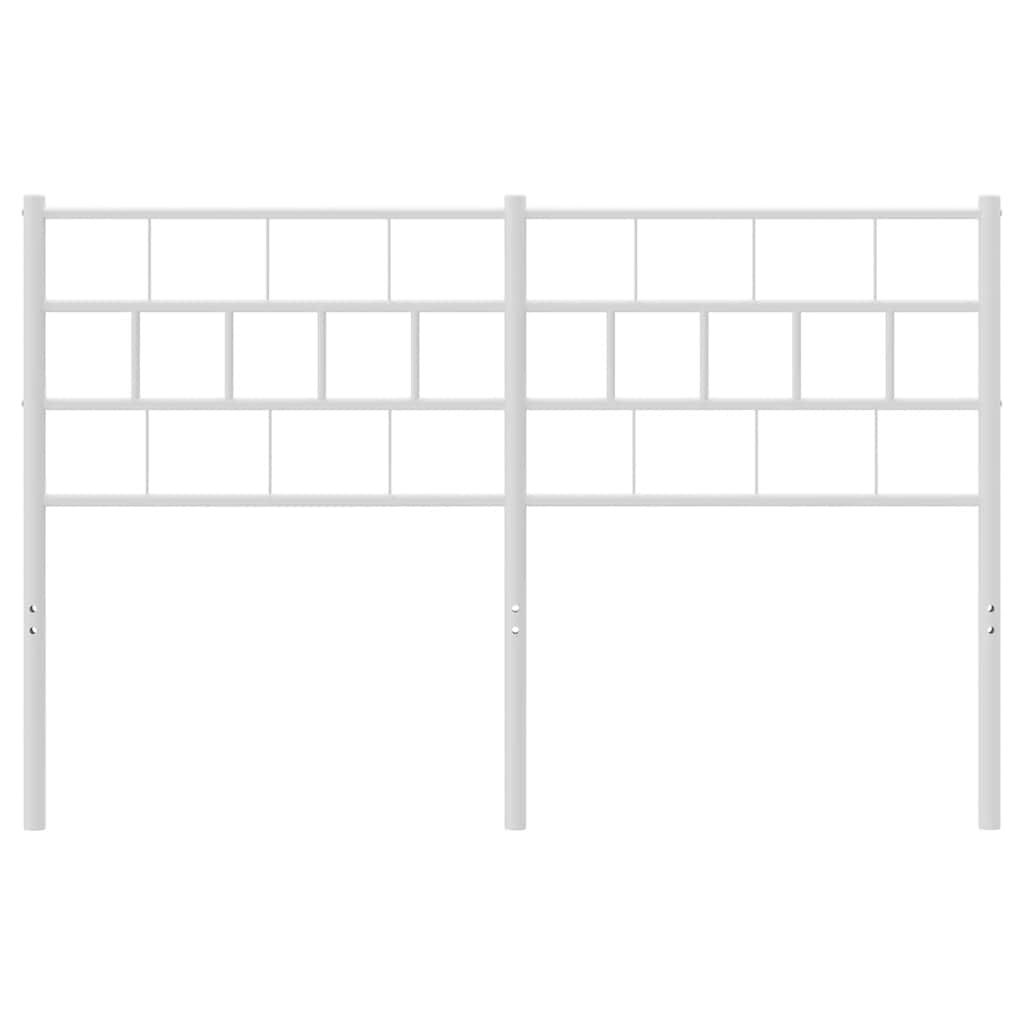 Metal Headboard White 137 cm Double Price