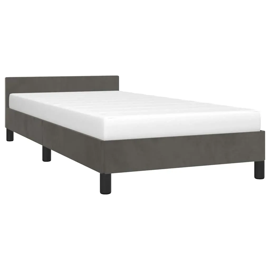 Bed Frame without Mattress Dark Grey King Single Size Velvet Price