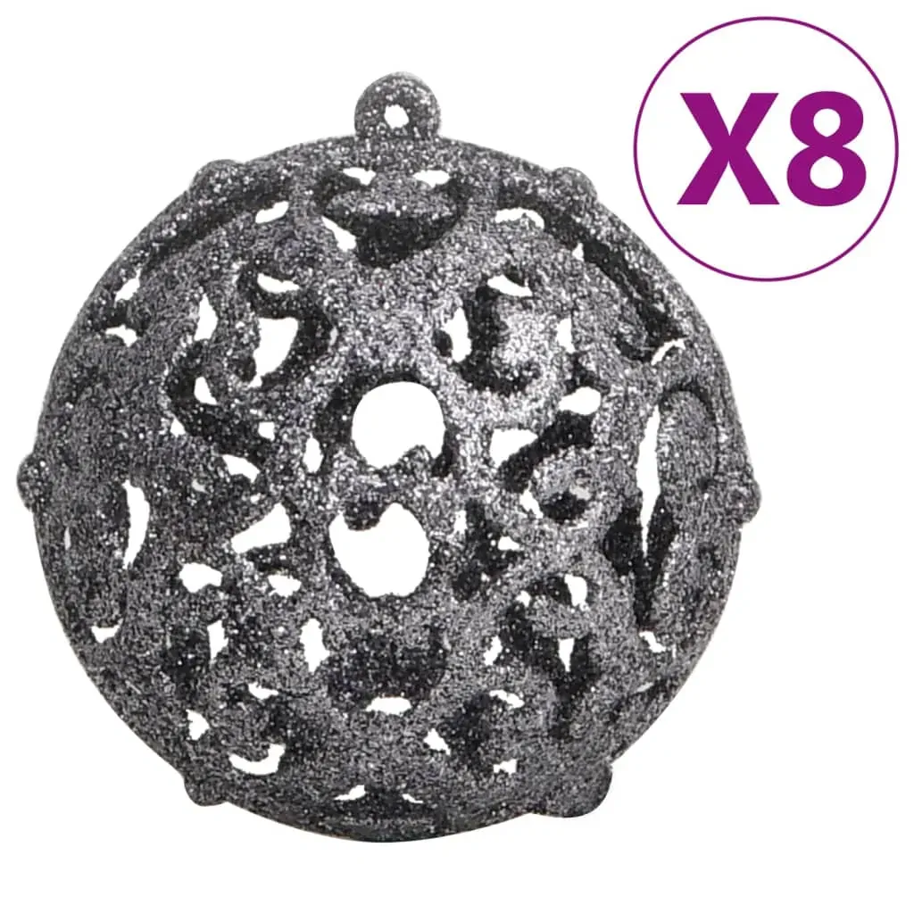 111 Piece Christmas Bauble Set White and Grey Polystyrene Price