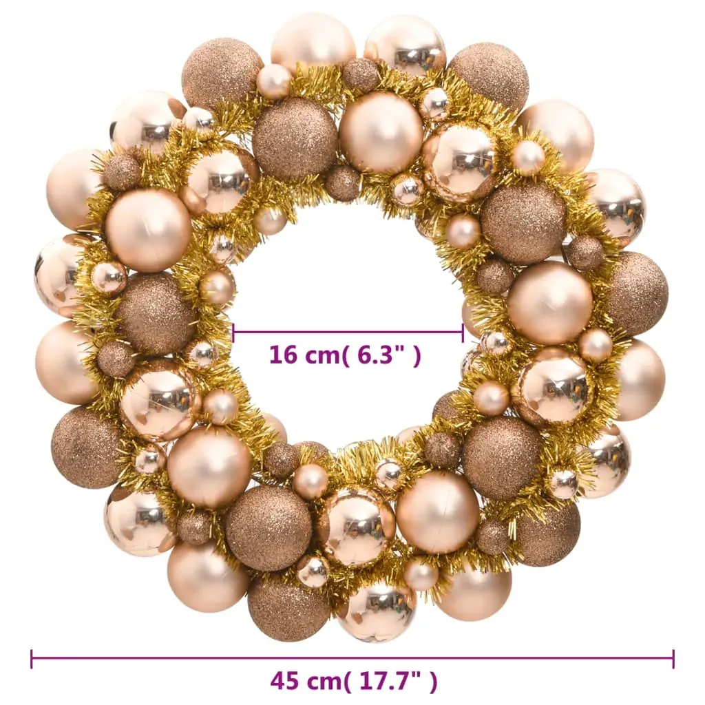 Christmas Wreath Rose Gold 45 cm Polystyrene Price