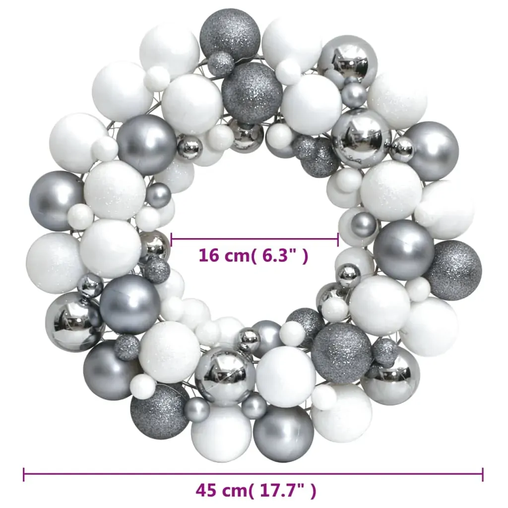 Christmas Wreath White and Grey 45 cm Polystyrene Price