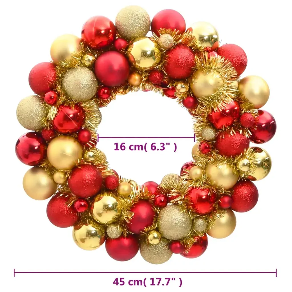 Christmas Wreath Red and Gold 45 cm Polystyrene Price
