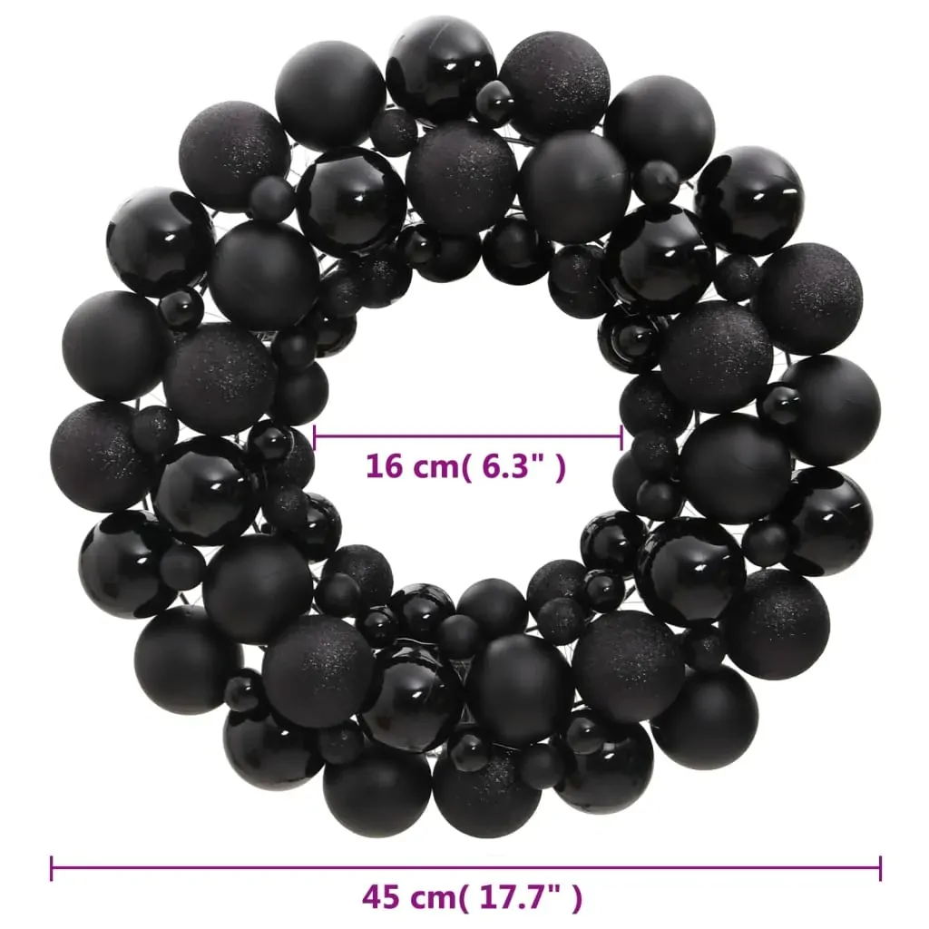 Christmas Wreath Black 45 cm Polystyrene Price