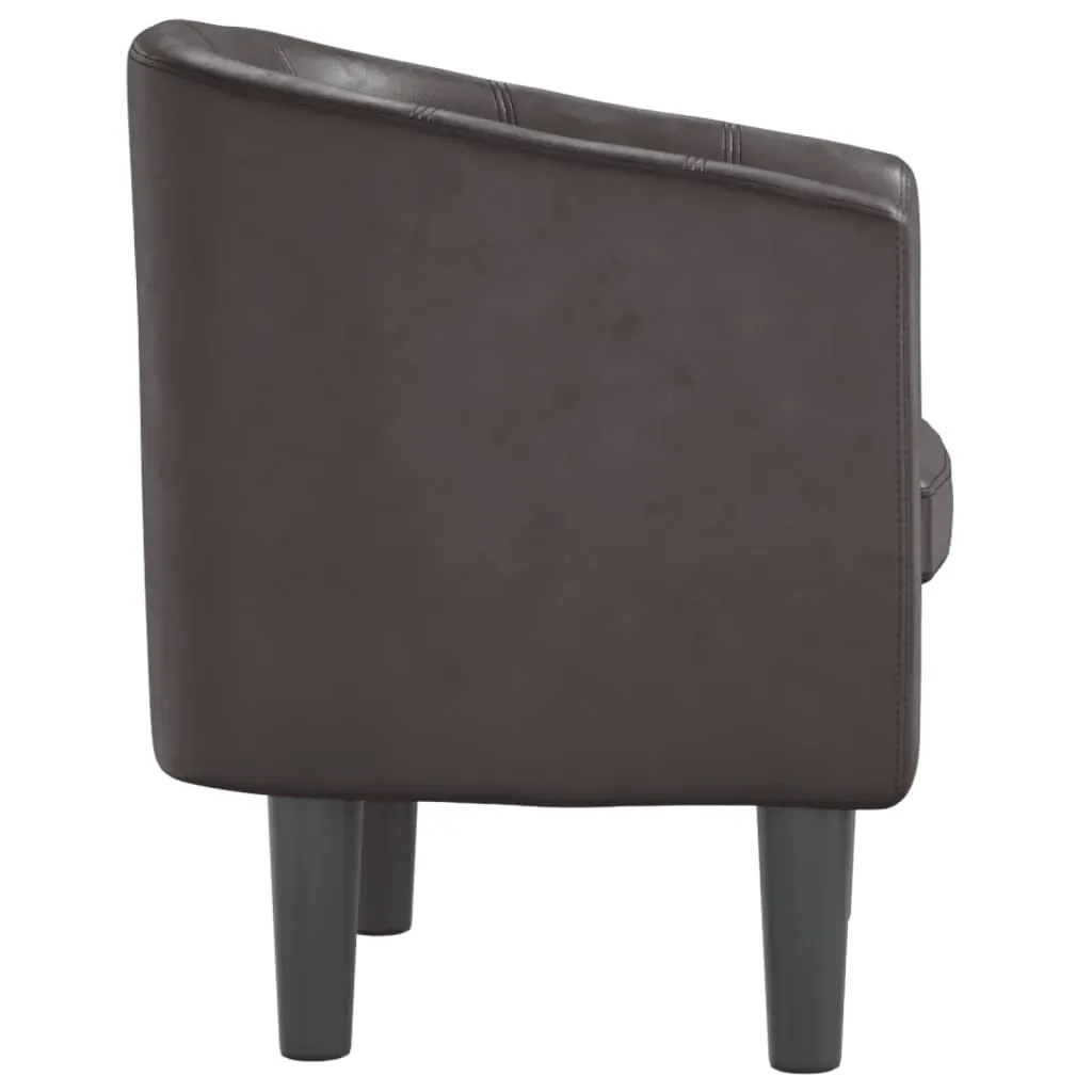 Tub Chair Brown Faux Leather Price